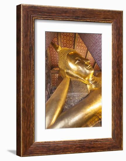 Thailand, Bangkok. Ko Ratanakosin, Wat Pho, Reclining Buddha.-Walter Bibikow-Framed Photographic Print