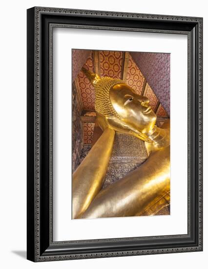 Thailand, Bangkok. Ko Ratanakosin, Wat Pho, Reclining Buddha.-Walter Bibikow-Framed Photographic Print