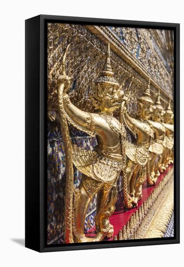 Thailand, Bangkok. Ko Ratanakosin, Wat Phra Kaew, Temple of the Golden Buddha detail.-Walter Bibikow-Framed Premier Image Canvas