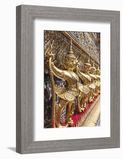 Thailand, Bangkok. Ko Ratanakosin, Wat Phra Kaew, Temple of the Golden Buddha detail.-Walter Bibikow-Framed Photographic Print