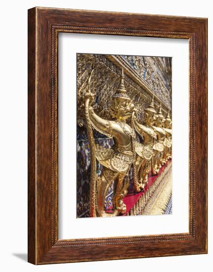 Thailand, Bangkok. Ko Ratanakosin, Wat Phra Kaew, Temple of the Golden Buddha detail.-Walter Bibikow-Framed Photographic Print