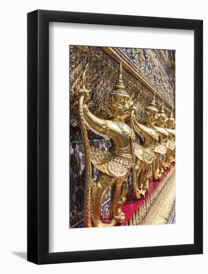 Thailand, Bangkok. Ko Ratanakosin, Wat Phra Kaew, Temple of the Golden Buddha detail.-Walter Bibikow-Framed Photographic Print