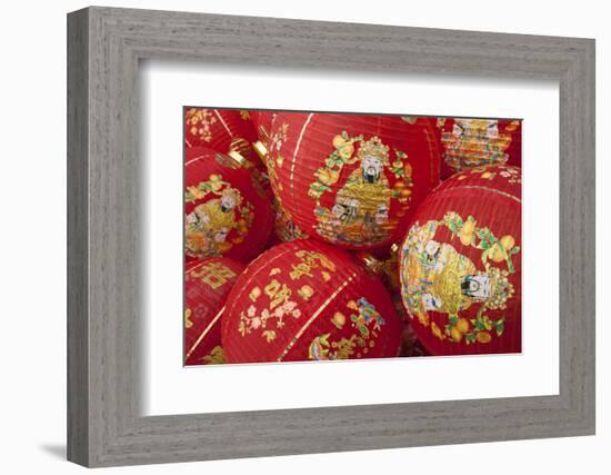 Thailand, Bangkok, Paper lanterns in a pile before being hung for festival.-Merrill Images-Framed Photographic Print