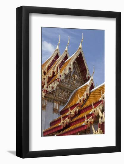 Thailand, Bangkok. Repeating roof design of Wat Benchamabophit.-Brenda Tharp-Framed Photographic Print