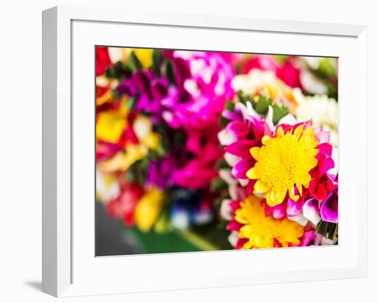 Thailand, Bangkok Street Flower Market. Flowers ready for display.-Terry Eggers-Framed Photographic Print