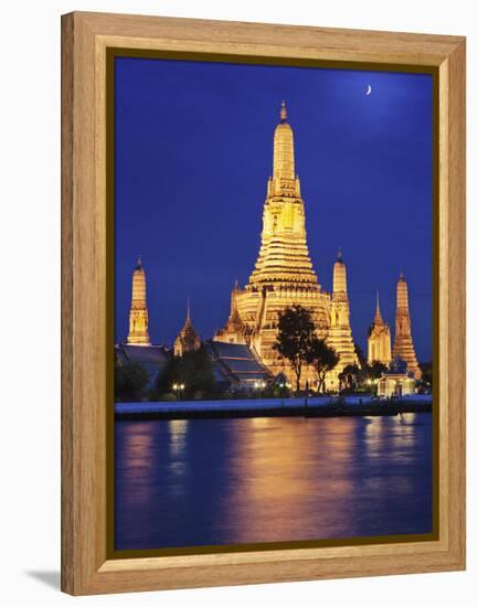 Thailand, Bangkok, Wat Arun Temple at Night-Shaun Egan-Framed Premier Image Canvas