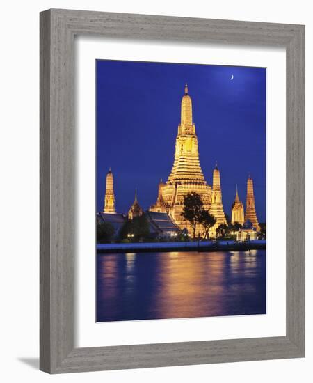 Thailand, Bangkok, Wat Arun Temple at Night-Shaun Egan-Framed Photographic Print