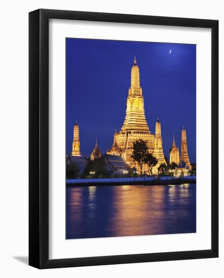 Thailand, Bangkok, Wat Arun Temple at Night-Shaun Egan-Framed Photographic Print