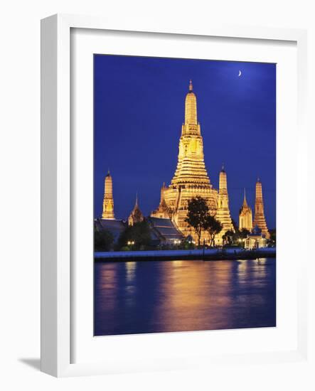 Thailand, Bangkok, Wat Arun Temple at Night-Shaun Egan-Framed Photographic Print