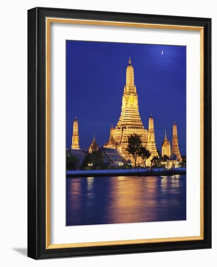 Thailand, Bangkok, Wat Arun Temple at Night-Shaun Egan-Framed Photographic Print