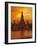 Thailand, Bangkok, Wat Arun ,Temple of the Dawn and Chao Phraya River Illuminated at Sunset-Gavin Hellier-Framed Photographic Print