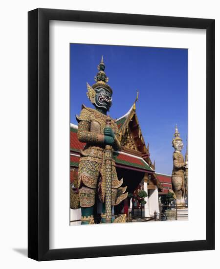 Thailand, Bangkok, Wat Phra Kaew, Grand Palace, Statues in Wat Phra Kaew-Steve Vidler-Framed Photographic Print