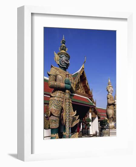 Thailand, Bangkok, Wat Phra Kaew, Grand Palace, Statues in Wat Phra Kaew-Steve Vidler-Framed Photographic Print