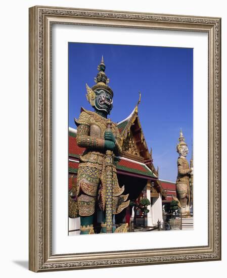 Thailand, Bangkok, Wat Phra Kaew, Grand Palace, Statues in Wat Phra Kaew-Steve Vidler-Framed Photographic Print