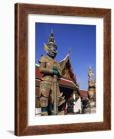 Thailand, Bangkok, Wat Phra Kaew, Grand Palace, Statues in Wat Phra Kaew-Steve Vidler-Framed Photographic Print