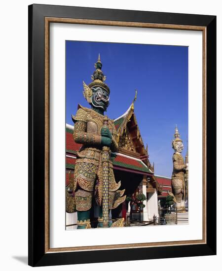 Thailand, Bangkok, Wat Phra Kaew, Grand Palace, Statues in Wat Phra Kaew-Steve Vidler-Framed Photographic Print