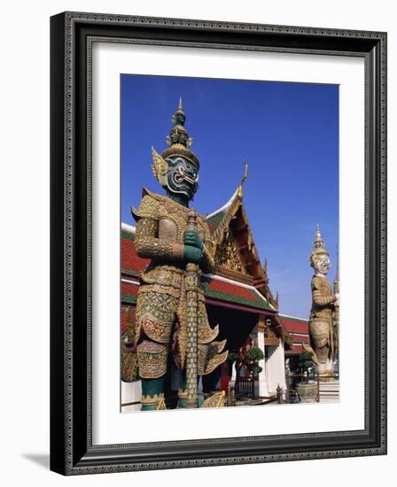 Thailand, Bangkok, Wat Phra Kaew, Grand Palace, Statues in Wat Phra Kaew-Steve Vidler-Framed Photographic Print