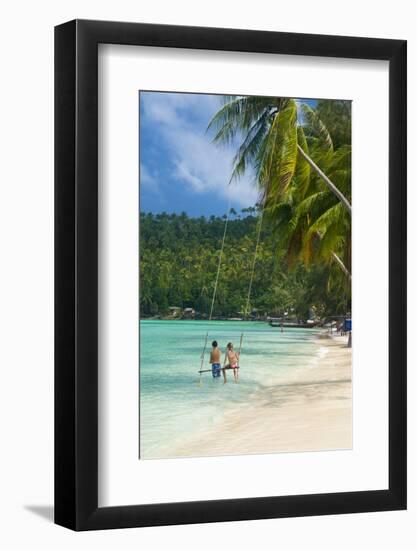 Thailand: Beach swing, Salad Beach (Hat Salad), Ko Phangan (photo)-null-Framed Photographic Print