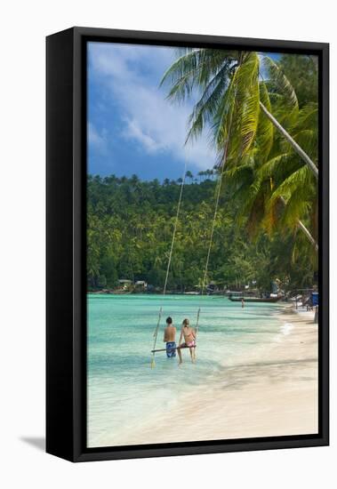 Thailand: Beach swing, Salad Beach (Hat Salad), Ko Phangan (photo)-null-Framed Premier Image Canvas