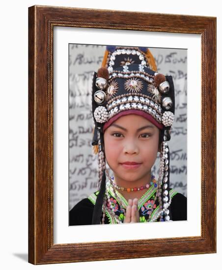 Thailand, Chiang Mai, Chiang Mai Flower Festival, Akha Hilltribe Girl-Steve Vidler-Framed Photographic Print