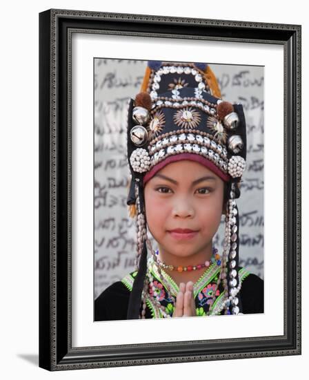 Thailand, Chiang Mai, Chiang Mai Flower Festival, Akha Hilltribe Girl-Steve Vidler-Framed Photographic Print