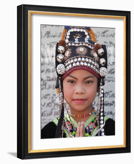 Thailand, Chiang Mai, Chiang Mai Flower Festival, Akha Hilltribe Girl-Steve Vidler-Framed Photographic Print