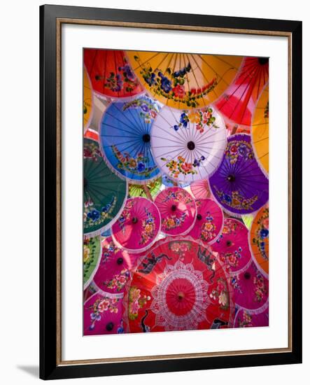 Thailand, Chiang Mai, Umbrella Display at Borsang Village-Steve Vidler-Framed Photographic Print