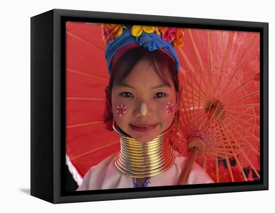 Thailand, Chiang Rai, Long Neck Karen Hilltribe, Long Neck Girl-Steve Vidler-Framed Premier Image Canvas