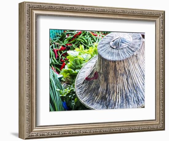 Thailand, Damnoen, Damnoen Saduak Floating Market with Vendor Display-Terry Eggers-Framed Photographic Print