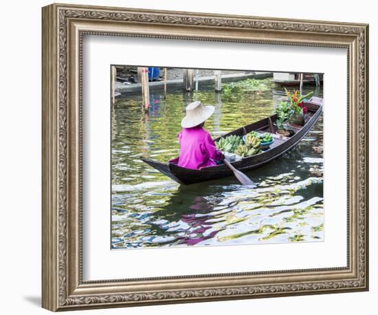 Thailand, Damnoen, Damnoen Saduak Floating Market with Vendor-Terry Eggers-Framed Photographic Print