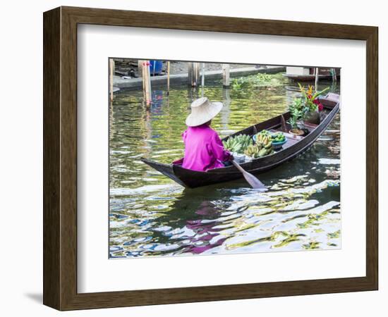 Thailand, Damnoen, Damnoen Saduak Floating Market with Vendor-Terry Eggers-Framed Photographic Print