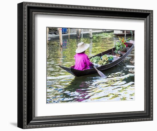 Thailand, Damnoen, Damnoen Saduak Floating Market with Vendor-Terry Eggers-Framed Photographic Print