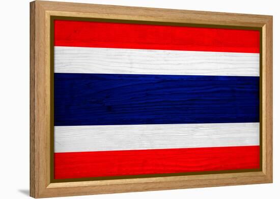 Thailand Flag Design with Wood Patterning - Flags of the World Series-Philippe Hugonnard-Framed Stretched Canvas