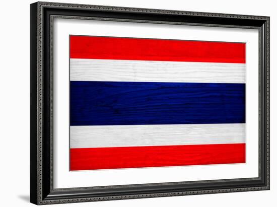 Thailand Flag Design with Wood Patterning - Flags of the World Series-Philippe Hugonnard-Framed Art Print