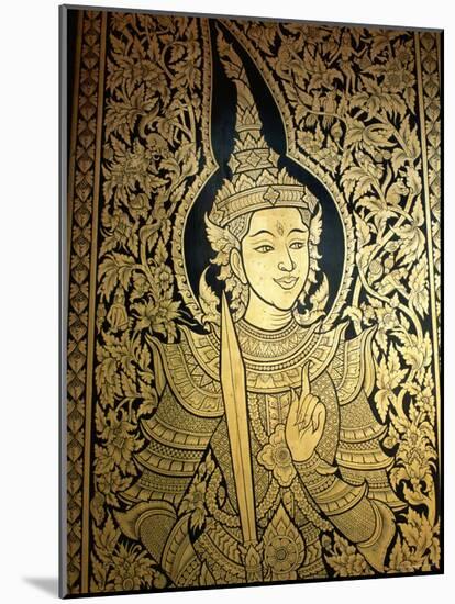 Thailand, Lamphun, Wat Haripunchai, Door Detail-Steve Vidler-Mounted Photographic Print