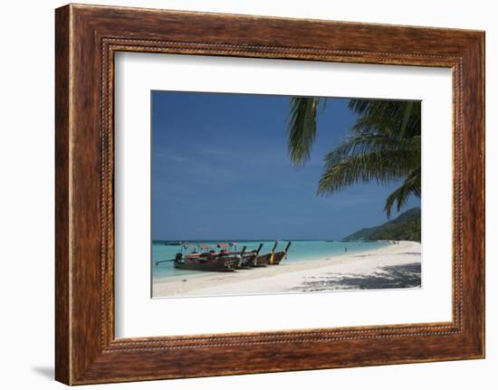 Thailand, Phuket, Island of Phi Phi Don. Traditional Longboat-Cindy Miller Hopkins-Framed Photographic Print