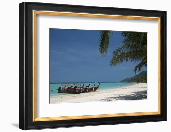 Thailand, Phuket, Island of Phi Phi Don. Traditional Longboat-Cindy Miller Hopkins-Framed Photographic Print