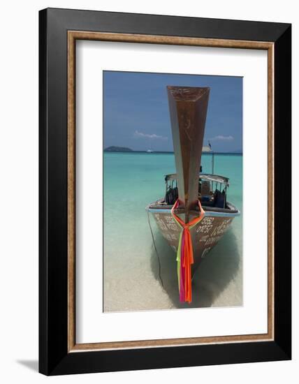 Thailand, Phuket, Island of Phi Phi Don. Traditional Longboat-Cindy Miller Hopkins-Framed Photographic Print