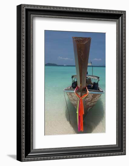 Thailand, Phuket, Island of Phi Phi Don. Traditional Longboat-Cindy Miller Hopkins-Framed Photographic Print