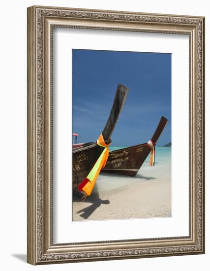 Thailand, Phuket, Island of Phi Phi Don. Traditional Longboat-Cindy Miller Hopkins-Framed Photographic Print