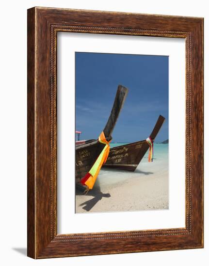 Thailand, Phuket, Island of Phi Phi Don. Traditional Longboat-Cindy Miller Hopkins-Framed Photographic Print