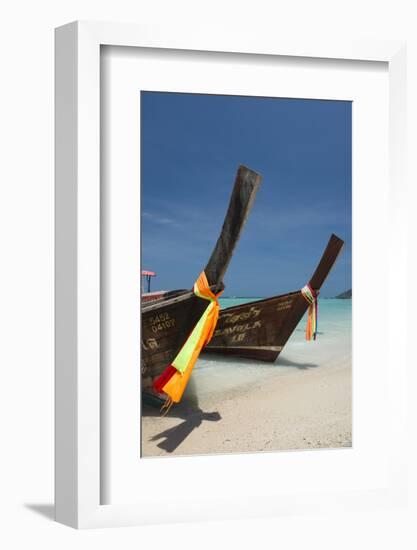 Thailand, Phuket, Island of Phi Phi Don. Traditional Longboat-Cindy Miller Hopkins-Framed Photographic Print