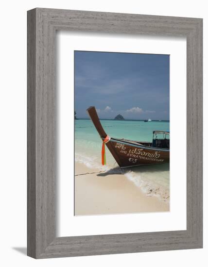 Thailand, Phuket, Island of Phi Phi Don. Traditional Longboat-Cindy Miller Hopkins-Framed Photographic Print