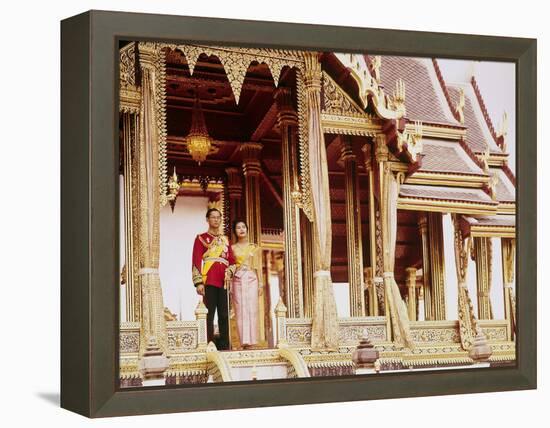 Thailand's King Bhumibol Adulyadej with Wife, Queen Sirikit at the Palace-John Dominis-Framed Premier Image Canvas