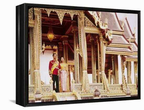 Thailand's King Bhumibol Adulyadej with Wife, Queen Sirikit at the Palace-John Dominis-Framed Premier Image Canvas
