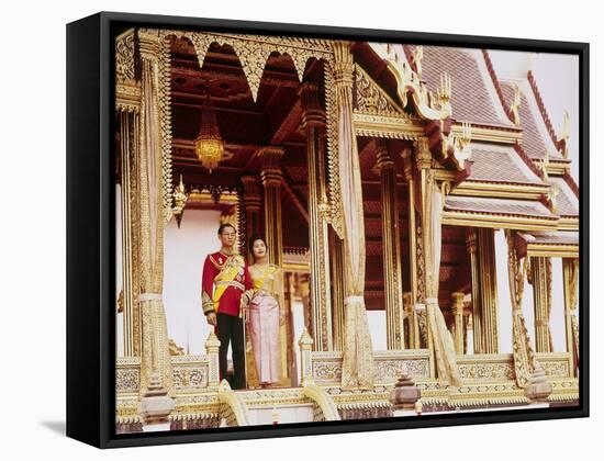 Thailand's King Bhumibol Adulyadej with Wife, Queen Sirikit at the Palace-John Dominis-Framed Premier Image Canvas