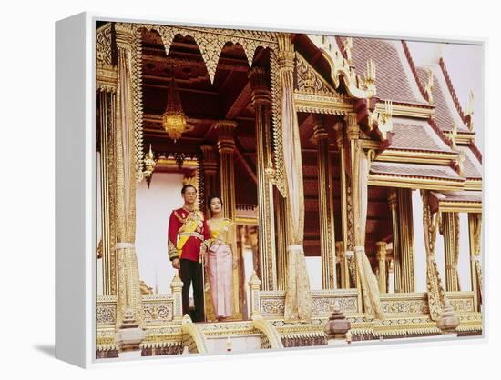 Thailand's King Bhumibol Adulyadej with Wife, Queen Sirikit at the Palace-John Dominis-Framed Premier Image Canvas