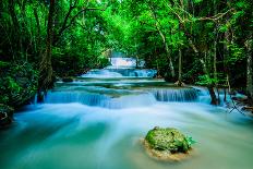 Huay Mae Khamin - Waterfall, Flowing Water, Paradise in Thailand.-ThaiWanderer-Framed Premier Image Canvas