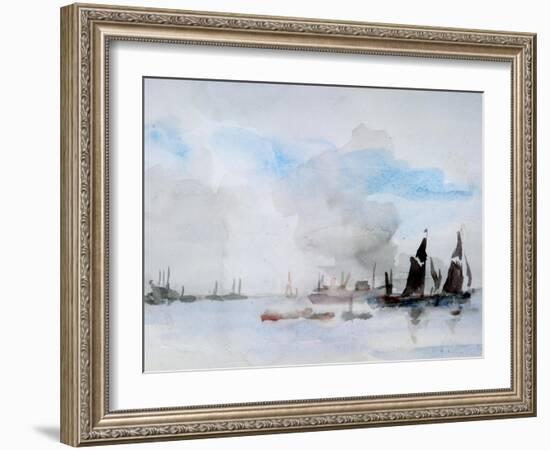 Thames Barges, Greenhithe, 1932-Philip Wilson Steer-Framed Giclee Print