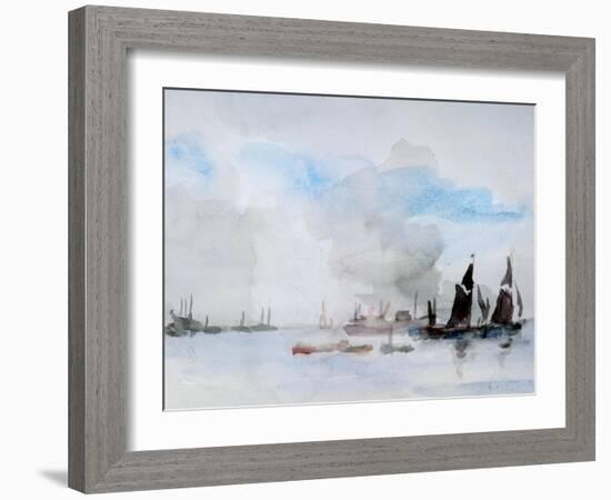 Thames Barges, Greenhithe, 1932-Philip Wilson Steer-Framed Giclee Print